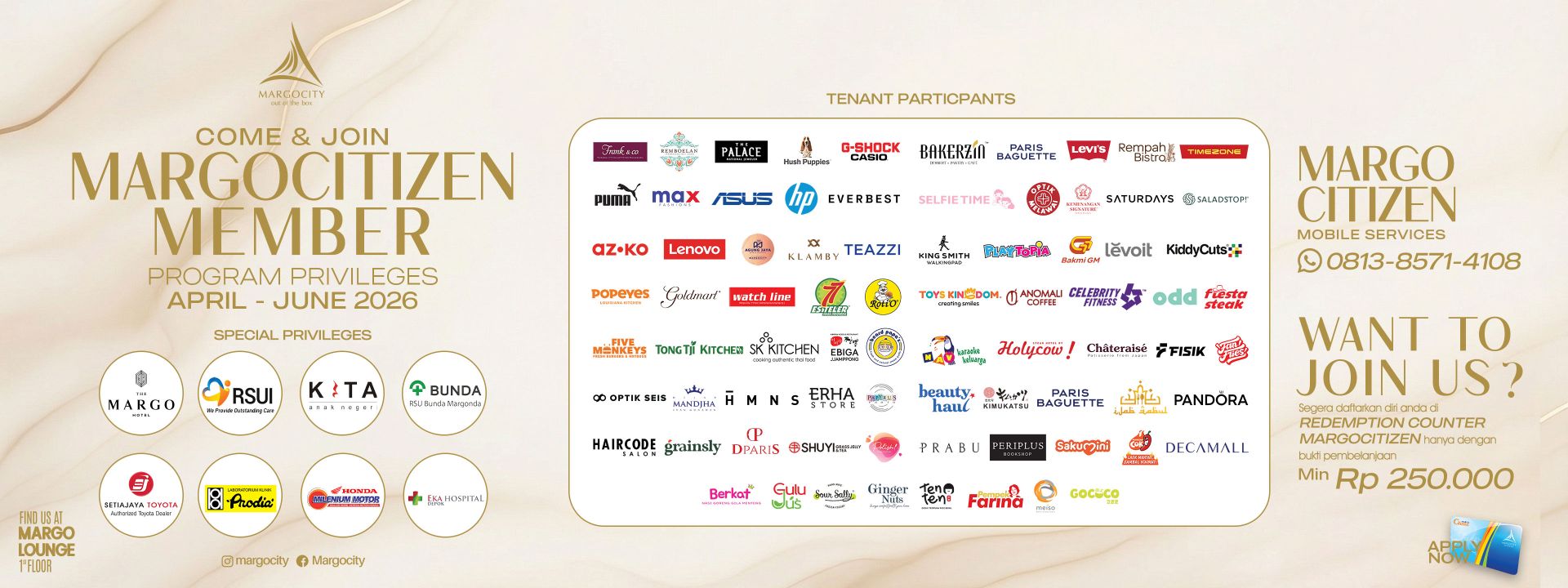 MARGOCITIZEN PRIVILEGES APRIL - JUNE 2026